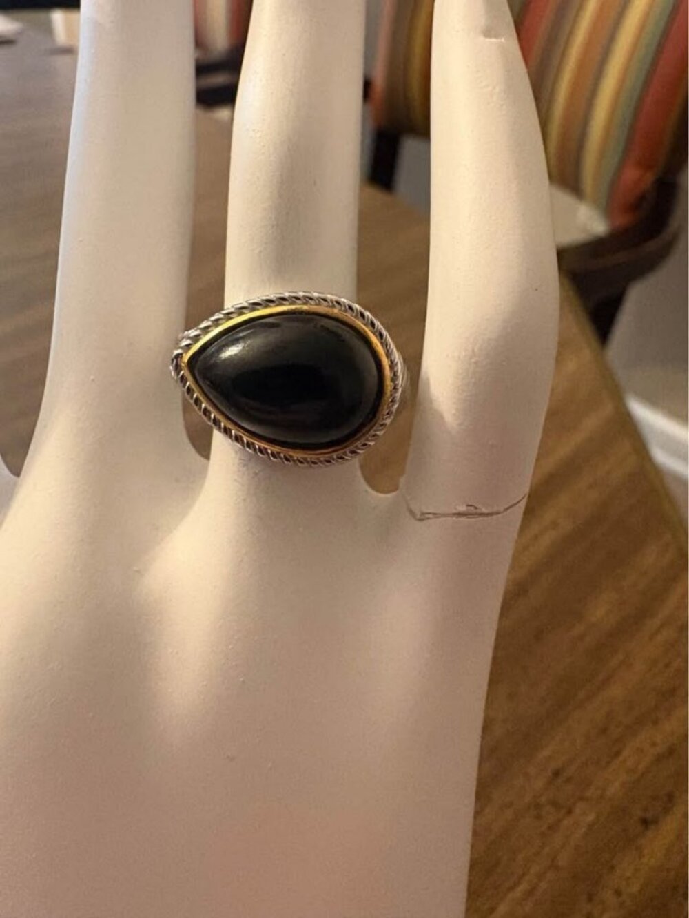 Sterling Silver Black Onyx Ring Size 5